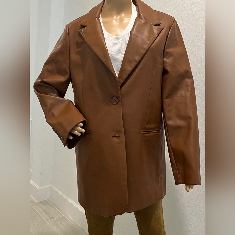 Rebecca‎ Minkoff Faux Sheepskin Blazer Size L EUC